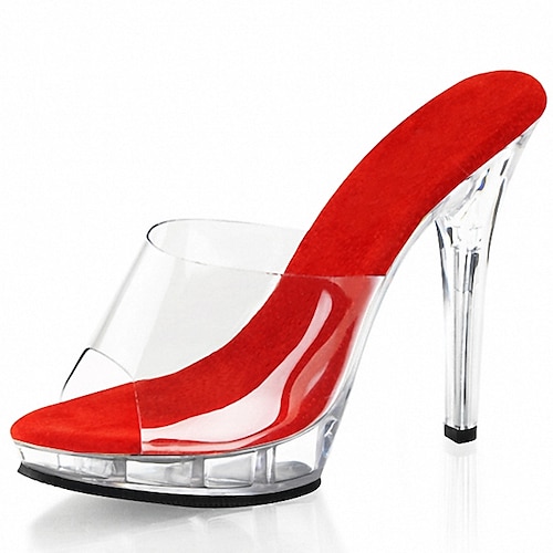 Per donna Tacchi Zoccoli e ciabatte Sandali di gelatina Scarpe sexy Scarpe trasparenti Feste Giornaliero Serata e festa Tinta unica Tinta unita Estate Plateau Tacco alto Stiletto Punta aperta