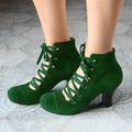 Per donna Stivaletti Scarpe Bullock Taglie forti Scarpe d'epoca Feste Ufficio Giornaliero Color Block Inverno Tallone del gattino Punta tonda Elegante Informale minimalismo Lino Similpelle Nero Rosso