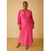 Plus Size Stretch Knit Maxi Wrap Dress