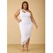 Plus Size One Shoulder Bandage Dress