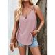 Tank Top Spaghetti-Shirt Damen Schwarz Weiß Rosa Glatt Viertel Postleitzahl Casual Modisch V Ausschnitt Regular Fit S