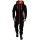 Herren Hausanzug Overall Pyjamas-Einteiler Patchwork Einfach Komfort Heim Täglich Baumwollmischung Warm Atmungsaktiv Kapuzenpullover Langarm Tasche Winter Schwarz Dunkelgray