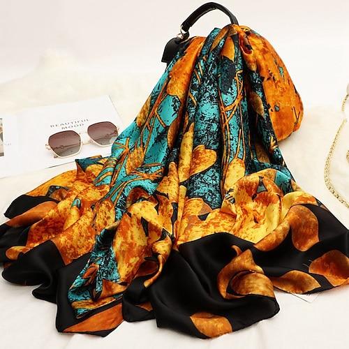 Frauen Seide Winter Schal Mode Druck Dame Strand Schal Schals heiß glatt Foulard weiblicher Hijab