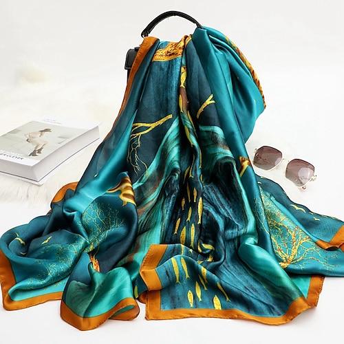 Frauen Seide Winter Schal Mode Druck Dame Strand Schal Schals heiß glatt Foulard weiblicher Hijab