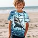 Jungen 3D Hai T-Shirt Hemd Kurzarm 3D-Druck Sommer Aktiv Sport Modisch Polyester kinderkleidung 3-12 Jahre Rundhalsausschnitt Outdoor Casual Täglich Regular Fit