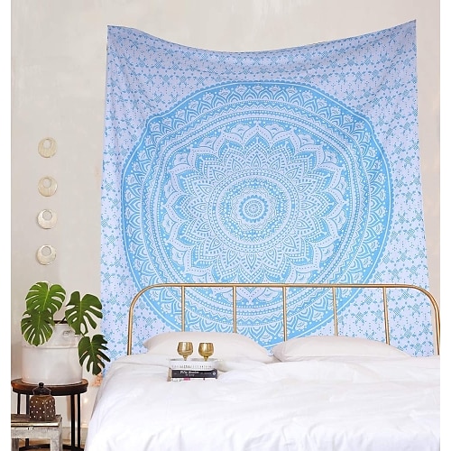 Mandala Bohemian große Wandteppich Kunstdekor Decke Vorhang hängend Zuhause Schlafzimmer Wohnzimmer Wohnheim Dekoration Boho Hippie psychedelisch Blumen Blume Lotus Indianer Image