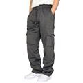 Herren Jogginghose Trainingshose Jogginghose Jogger Hose Hosen Jogginghose mit geradem Bein Cargo-Jogginghose Kordelzug Elastische Taille Multi Pocket Feste Farbe Warm Sport Casual Täglich Modisch