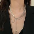 1 Stück Halskette für Frauen Perlenkette für Frauen 18 Karat Gold gefüllt zierliche Süßwasserperlenkette handgefertigte einfache Perlenketten alltägliche Schmuckgeschenke