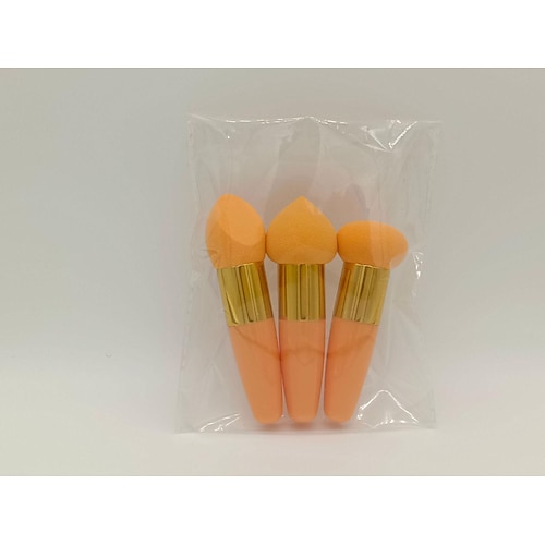 3 Stück Make-up-Schwamm, Beauty-Foundation-Mischschwamm, Make-up-Schwamm, Keil-Foundation-Schwämme mit Griff, kosmetischer Mixer, professioneller Beauty-Schwamm-Mixer Image