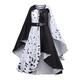 Kinder Mädchen 101 Dalmatiner Cruella de Vil Kleid Sets 2pcs Polka Dot Performance Halloween schwarz asymmetrische ärmellose Kostümkleider 3-12 Jahre