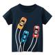 kinderkleidung Jungen T-Shirt Tee Karikatur Auto Kurzarm Rundhalsausschnitt Kinder oben Outdoor Sport Modisch Täglich Sommer Marineblau 2-8 Jahre