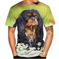Tier Hund Cavalier-King-Charles-Spaniel T-Shirt-Ärmel Anime Grafik T-shirt Für Paar Herren Damen Erwachsene 3D-Druck Casual