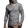 Herren Pullover Strickjacke Pullover Hoodie Rollkragenpulli Gedrehtes Stricken Taste Strick Feste Farbe Rollkragen Stilvoll Vintage-Stil Bekleidung Herbst Winter Weiß Braun S M L