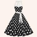 Retro Vintage 50er Jahre Kleid A-Linien Kleid Swing Kleid Midi Damen Neckholder Date Kleid