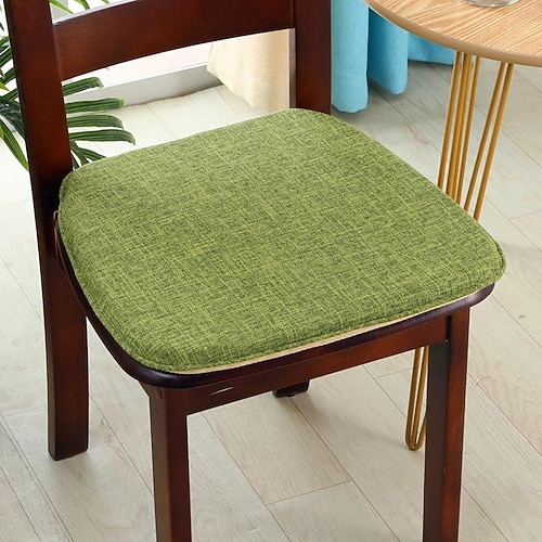 Stuhlkissen Esszimmerstuhl Sitzkissen rutschfeste Stuhlhussen Memory-Schaumstoff-Stuhlunterlage mit Bändern rutschfester Gummirücken U-förmiger Sitzbezug Image