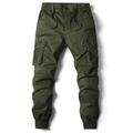 Herren Cargohose Cargohosen Cargohose Hose Hosen Taktisch Kordelzug Elastische Taille Multi Pocket Glatt Atmungsaktiv Draussen In voller Länge Casual Täglich Baumwolle Brautkleider schlicht Taktisch