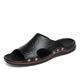 Herren Hausschuhe Flip-Flops Lederschuhe Ledersandalen Sandalen Wanderschuhe Brautkleider schlicht Täglich Strand Leder Atmungsaktiv Halbschuhe Dunkelbraun Schwarz Gelb Sommer