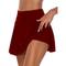 Damen Tennisrock Golfrock Yogashorts 2 in 1 Nahtlos Sonnenschutz Leichtgewichtig Yoga Fitness Fitnesstraining Laufrock Unten Feste Farbe Dunkelgrau Schwarz Weiß Sommer Übergröße Sport Sportkleidung