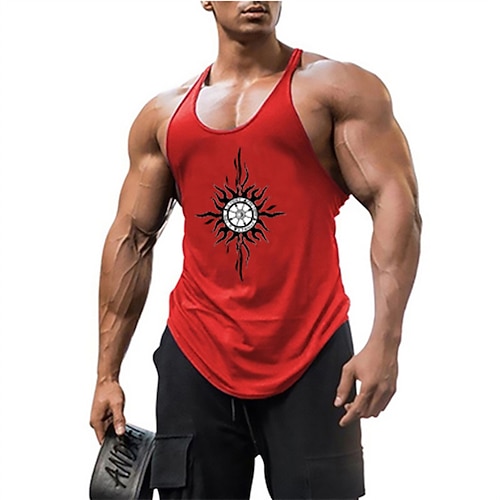 Herren Grafikdrucke Totem Tank Top Weste Unterhemd Lässiger Stil Klassicher Stil Ärmellos T-Shirt Heißprägen Rundhalsausschnitt Hemd Hawaiianisch Klassisch Große Größen Outdoor Urlaub Täglich Schwarz Image