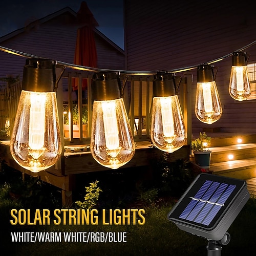 Solar Glühbirne Feen-Lichterkette 7M 30LEDs Außen wasserdicht Gartenlichter Hochzeit Party Außen Camping Terrasse Balkon Dekoration Atmosphäre Landschaftslichter Image