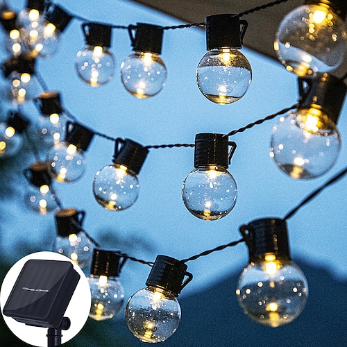 Solar Glühbirne Feen-Lichterkette 7M 30LEDs Außen wasserdicht Gartenlichter Hochzeit Party Außen Camping Terrasse Balkon Dekoration Atmosphäre Landschaftslichter Image