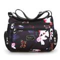 Damen Umhängetasche Schultertasche Nylon Outdoor Täglich Ausgehen Bedruckt Wasserdicht Blumenmuster Blume Schwarzgrau Schwarz Weiß