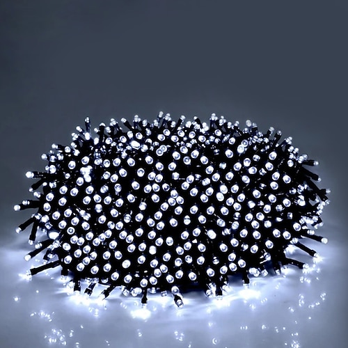 50 m 100 m wasserdichte Lichterkette für den Außenbereich, Festival, Party, dekoratives Licht, 8-Modus-Eisengehäuse, wasserdichte Stromversorgung, Gartenbeleuchtung, Lampe, 24 V, Niederspannung, 1 Image
