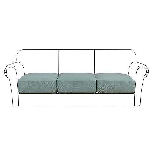 Stretchsofa Sitzkissenbezug Schonbezug elastisch Couch Sessel Loveseat 4 oder 3 Sitzer grau einfarbig massiv weich strapazierfähig waschbar Image