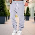 Herren Jogginghose Trainingshose Jogginghose Jogger Hose Hosen Kordelzug Elastische Taille Feste Farbe Komfort Atmungsaktiv Casual Täglich Strassenmode Baumwollmischung Sport Modisch Schwarz / Wei