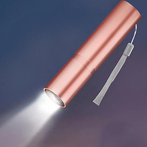 tragbare Mini-LED-Taschenlampe, wiederaufladbare LED-Taschenlampe mit 3 Beleuchtungsmodi, wasserdicht, einziehbar, leistungsstarke Taschenlampe mit Zoom für den Außenbereich Image