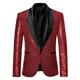 Herren Abendkleidung Blazer Sakko Neujahr Zeremonie Abendgesellschaft Modisch Strassenmode Herbst Winter Pailletten Einfarbig Pailletten Tasche Atmungsaktiv Komfortabel Einreiher - 1 Knopf Blazer