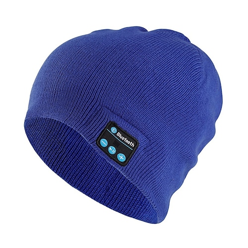 Schlafkopfhörer Stereo Bluetooth Kabellos Smart Beanie Headset Musikalische Strickkopfhörer Lautsprecher Mütze Freisprecheinrichtung mit integriertem Mikrofon Image