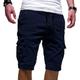 Herren Cargo Shorts Kurze Hosen Kurze Hose für Wanderer Kordelzug Multi Pocket Elastisches Kordelzugdesign Glatt Knielänge Freizeitskleidung Wochenende Strassenmode Baumwolle Baumwollmischung Basic