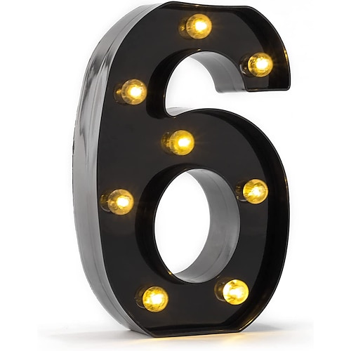 LED-Buchstaben leuchtet 26 Alphabet Arabische batteriebetriebene schwarze dekorative Festzeltlampen für Veranstaltungen, Hochzeitsfeier, Geburtstag, Hausbar (kühles Schwarz), neu gestaltet Image