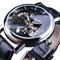 Winner Transparente Mode Uhr Luxus Casual Design Lederarmband Herren Uhren Top Marke Luxus Mechanische Skelettuhr