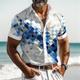 Kariertes Urlaubs-Hemd für Herren, Resort-Hawaii-Stil, 3D-Druck, Knopfleiste, kurze Ärmel, Sommer-Strand-Hemd, Urlaub, Alltagskleidung, S bis 3XL