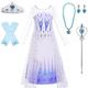 Elsa Kleid Blumenmädchen Kleid Mädchen Film Cosplay Cosplay Urlaubskleid Halloween Blau Blau (mit Zubehör) Halloween Karneval Maskerade Hochzeit kleid hochzeitsgast Kleid