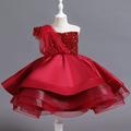 Kinder kleinkind kleine mädchen kleid pailletten skater kleid besondere anlässe leistung pailletten mesh rot knielang ärmellos prinzessin süße kleider frühling sommer schlank 1-5 jahre