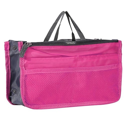 Handtaschen-Organizer-Einsatz für Damen – großes Fassungsvermögen, Reißverschluss, tragbar mit Tragegriff – ideal für Reisen, Dokumente, Karten und kleine Gegenstände