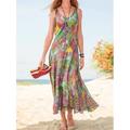 Damen Maxikleid Casual kleid Tank-Top Kleid Sommerkleid Blumen Böhmen Strassenmode Outdoor Urlaub Ausgehen Bedruckt Ärmellos V Ausschnitt Kleid Lockere Passform Rote Blau Purpur Sommer Frühling S M L