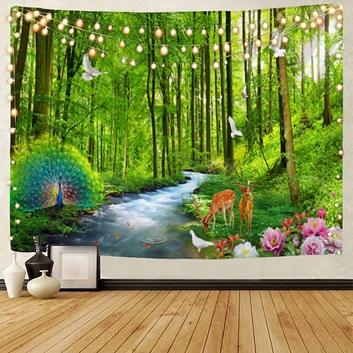 Wandteppich schöne hölzerne Leiter Wasserfall Landschaft Tapisserie hängen Stoff Hintergrund Stoff dekorative Stoff hängen Stoff Wandtuch XXL Natur Image