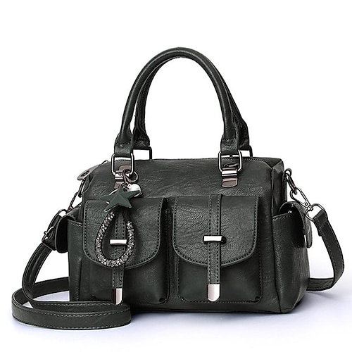 Blaue Handtasche aus Kunstleder für Damen – stilvolle Umhängetasche mit großem Fassungsvermögen und Taschen für Arbeit und Reisen