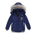 Kinder Jungen Daunenmantel Winter Hoodie Jacke Webpelzbesatz Langarm Grün Blau Schwarz Uni Parka 3-6 Jahre