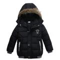 Kinder Jungen Daunenmantel Winter Hoodie Jacke Webpelzbesatz Langarm Grün Blau Schwarz Uni Parka 3-6 Jahre