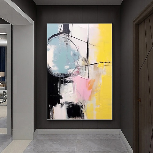 Mintura handgemachte abstrakte Ölgemälde auf Leinwand, Wandkunst, Dekoration, modernes Bild für Heimdekoration, gerolltes, rahmenloses, ungedehntes Gemälde Image