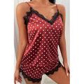 Damen Schlafanzug Sexy Dessous Pyjama-Oberteil und Hose Sets Leopard Herz Einfach Brautkleider schlicht Weich Heim Täglich Bett Spitze Atmungsaktiv Riemen Ärmellos Trägertop Kurze Hosen Elastische