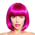 Rote Bob-Perücke mit Pony, 30,5 cm, kurze Bob-Perücken aus Kunstfaser für Damen, kurze Bob-Perücken und Halloween-Cosplay-Bob-Perücke