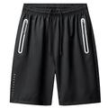 Herren Sportliche Shorts Aktive Shorts Stretch-Shorts Kordelzug Elastische Taille Tasche mit Reißverschluss Glatt Komfort Atmungsaktiv Kurz Casual Täglich Freizeit Sport Strassenmode Stilvoll Schwarz