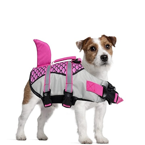 Hund Weste Rettungsweste Hundeschwimmweste Hai Mode Niedlich Reflektierend Sport und Freizeit Sicherheit Strand Pool Hundebekleidung for Husky Golden Retriever Bichon Frise Zwergspitz Klein Image