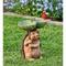 Vogeltränken für draußen, Polyresin-Vogeltränke in Tierform mit braunem Sockel, handgefertigte Wildvogel-Futterstation und Vogeltränkeschale, Gartenstatue und Figur für den Außenbereich, Garten, Rasendekoration